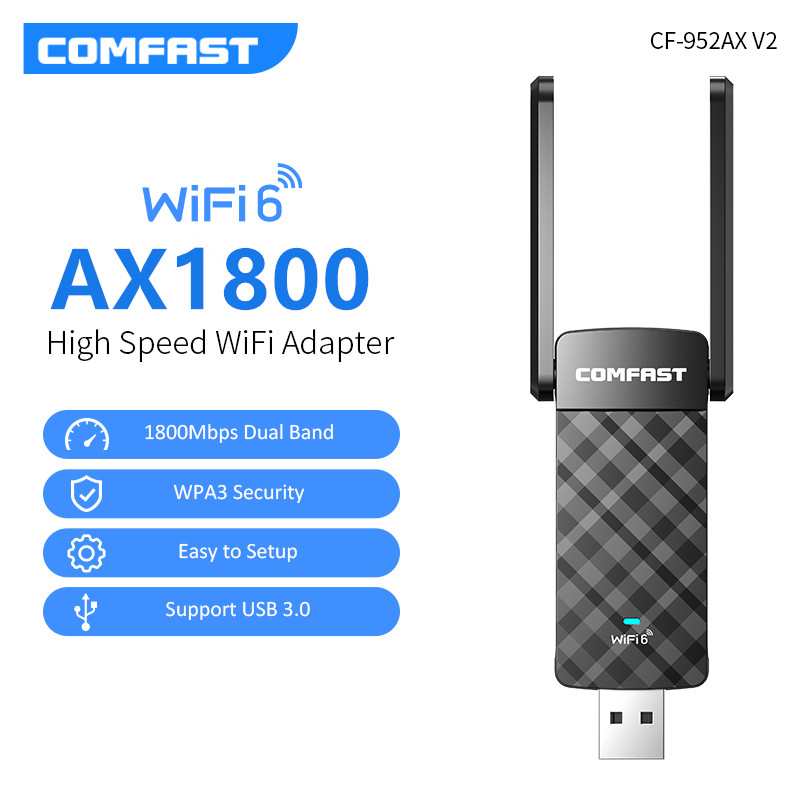 Gigabit Network Card - อะแดปเตอร์ COMFAST 1800Mbps Wifi 6 Usb