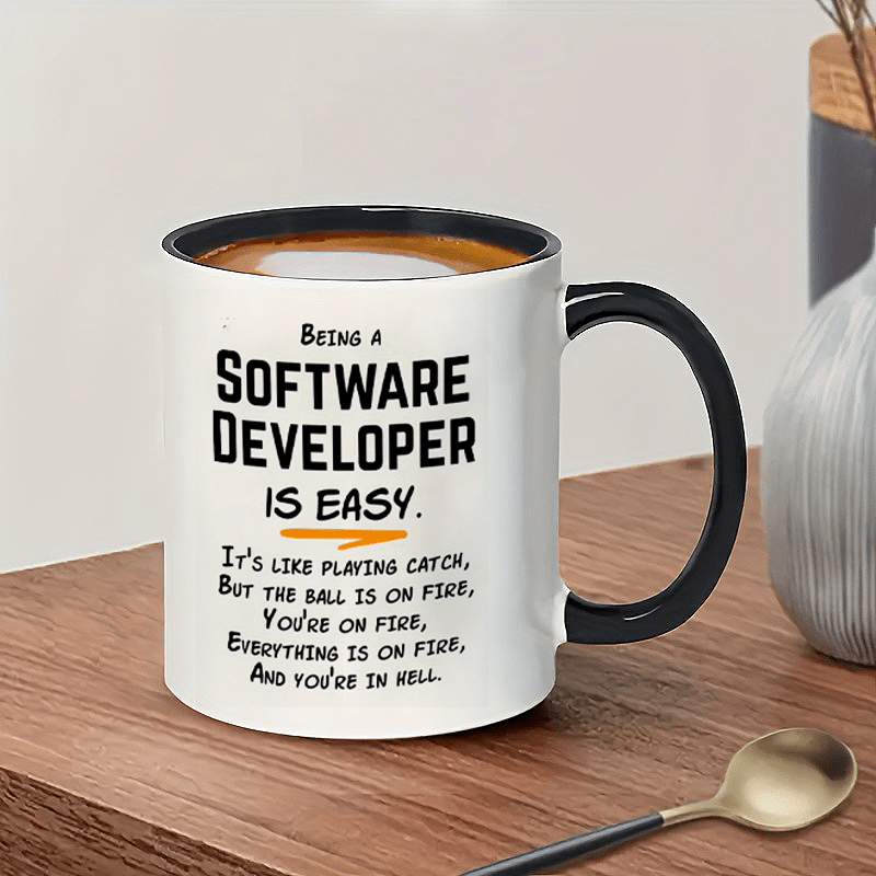 Office Tech Gifts - แก้วเซรามิก 11 ออนซ์ ลายตลกสำหรับนักพัฒนาซอฟต์แวร์ - ของขวัญสำหรับโปรแกรมเมอร์