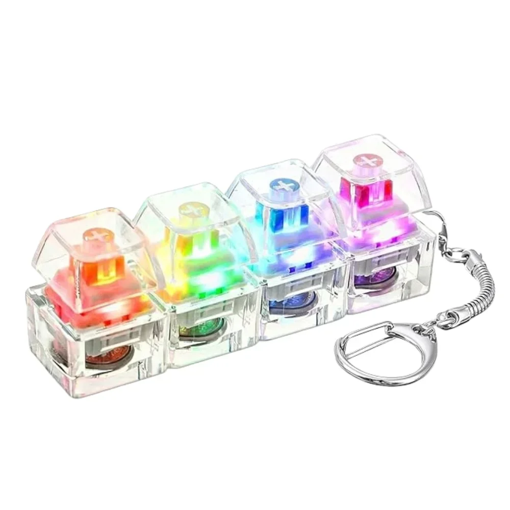 Office Tech Gadgets - พวงกุญแจ LED 1 ชิ้น รูปปุ่มคีย์บอร์ด บรรเทาความเครียด