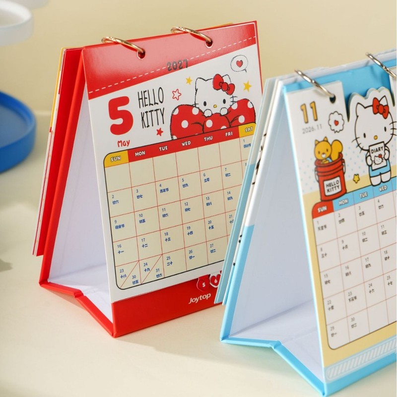 Office Tech Gadgets - ปฏิทินตั้งโต๊ะลายการ์ตูนเฮลโล คิตตี้ คุโรมิ น่ารักแบบใหม่ & สมุดวางแผนเช็คอินวินัยในตัวเอง