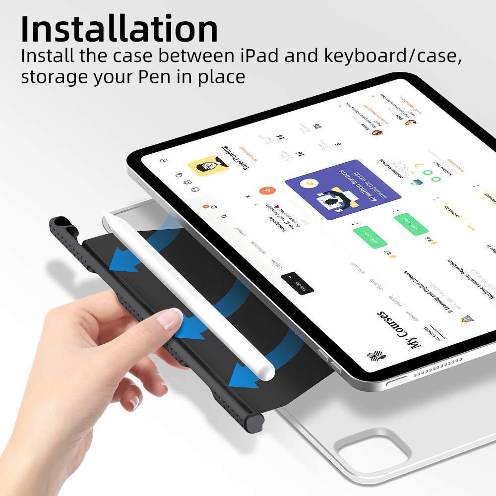 Office Tech Gadgets - ที่ใส่ดินสอสำหรับ Apple ทรงดินสอ2ชั้นใส่ได้กับคีย์บอร์ด M-agic Smart Folio