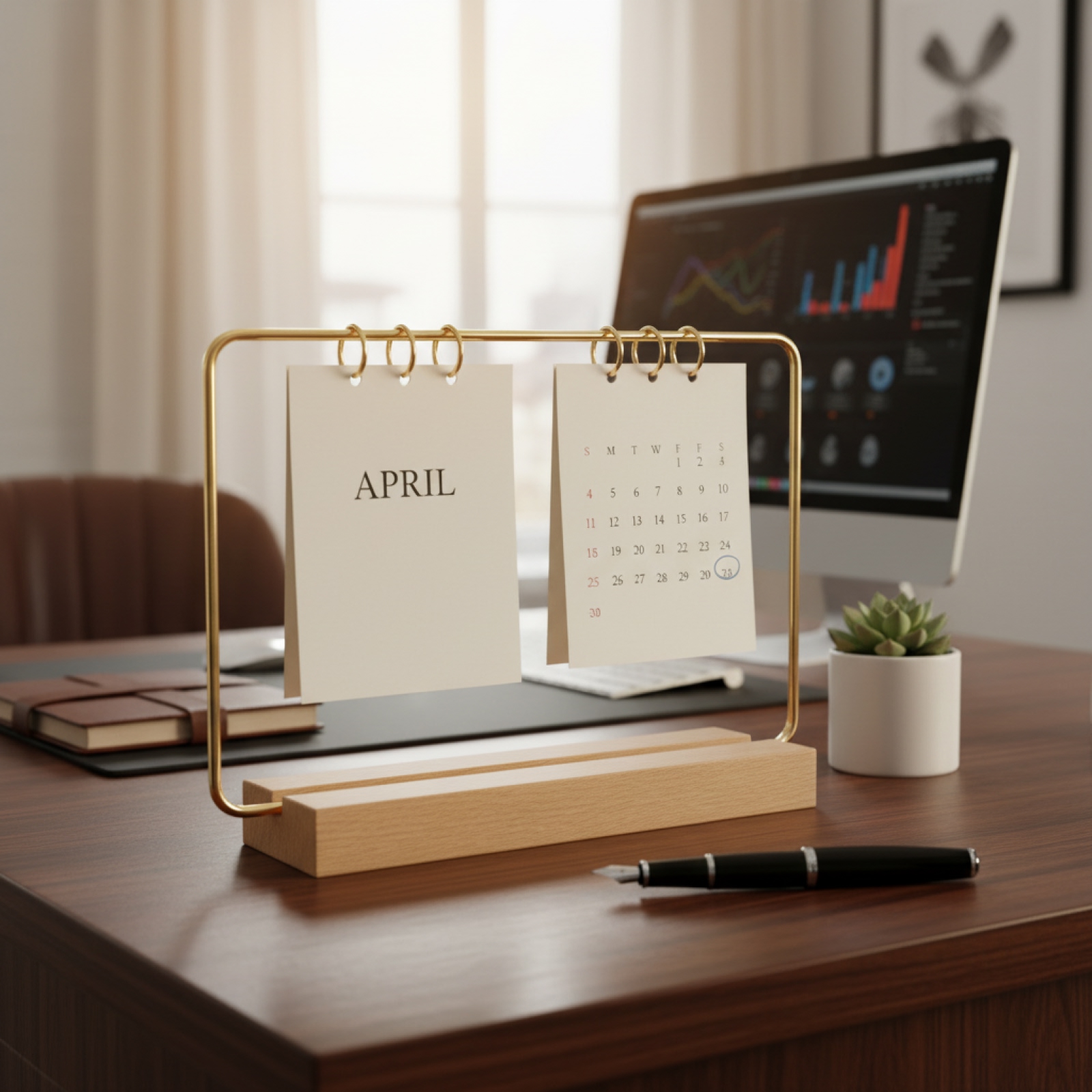 Office Tech Gadgets - ฐานไม้สำหรับวางปฏิทิน ฐานปฏิทินตั้งโต๊ะที่แข็งแรง ฐานไม้เรียบสำหรับงาน DIY งานฝีมือ และวางบนโต๊ะทำงาน