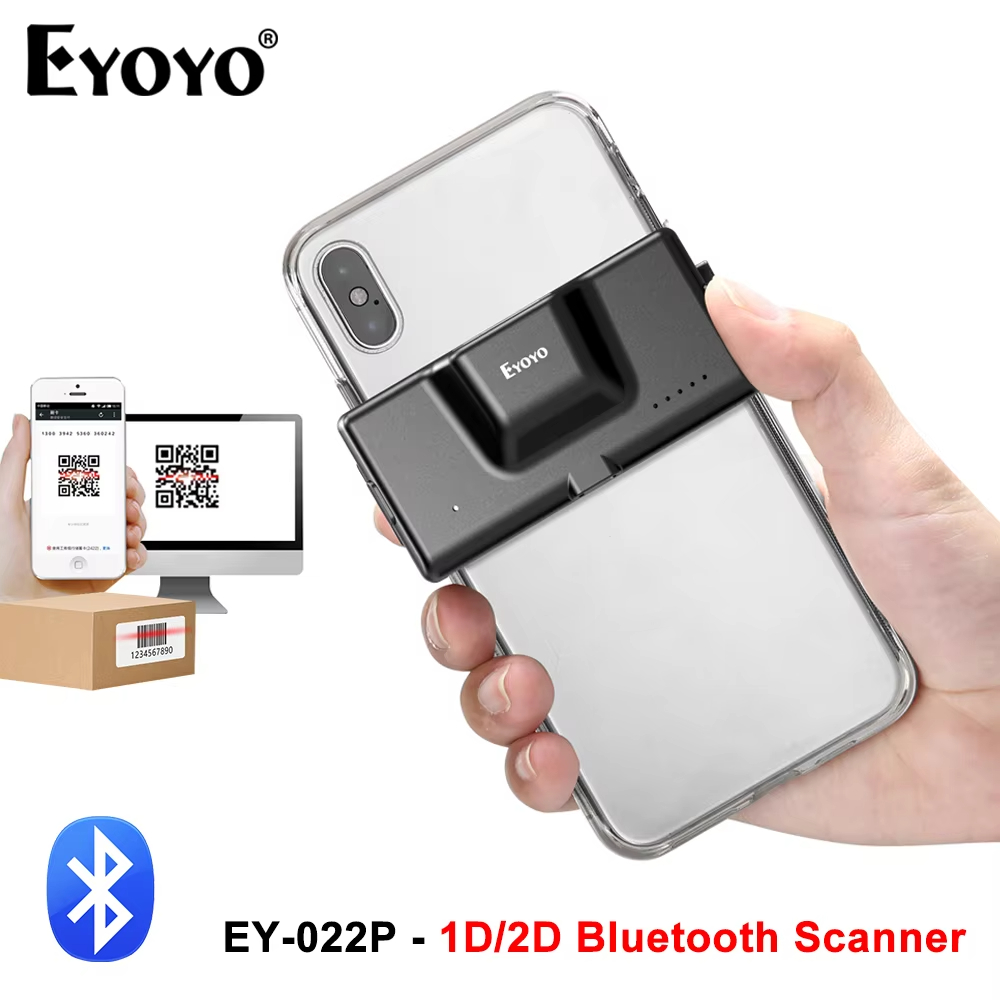 Barcode Scanner 2D - Eyoyo 2D บาร์โค้ดบลูทูธแบบหนีบด้านหลังปรับ EY-022P สแกนเร็ว QR