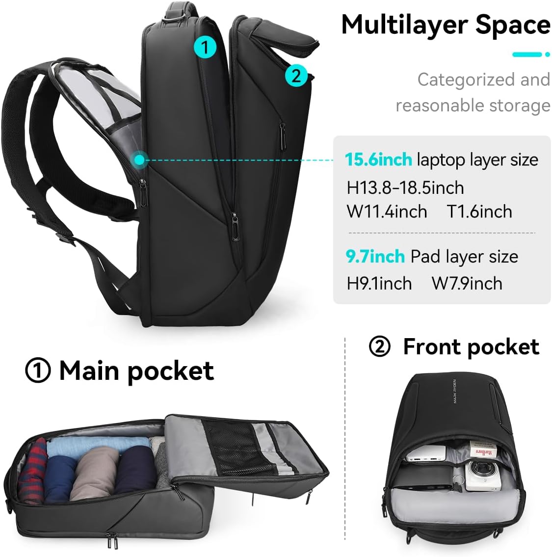 กระเป๋าเป้สำหรับนักธุรกิจชาย,  - Office Tech Backpack บทวิจารณ์และราคา