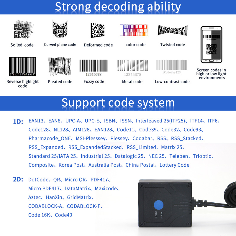 เครื่องอ่านบาร์โค้ดแบบติดตั้งบ - Barcode Scanner 2D บทวิจารณ์และราคา