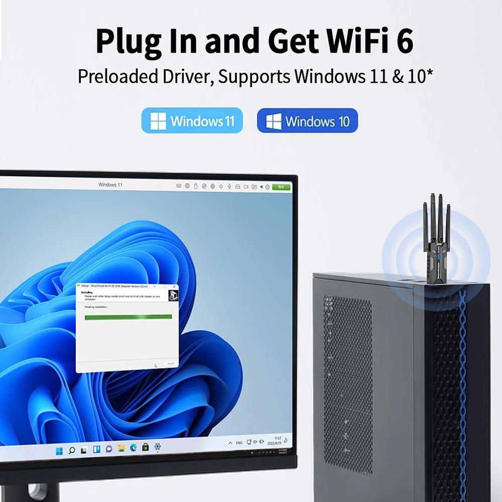 อะแดปเตอร์ WiFi 6 USB 3.0 ความ - Gigabit Network Card บทวิจารณ์และราคา