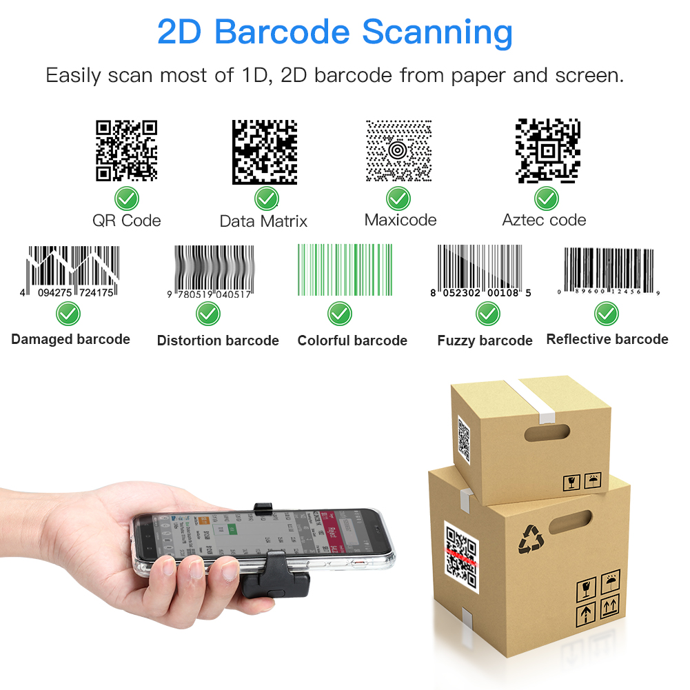 Eyoyo 2D บาร์โค้ดบลูทูธแบบหนีบ - Barcode Scanner 2D บทวิจารณ์และราคา